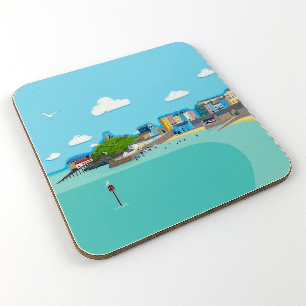 Tenby Harbour Cork Back Coaster for sale on behalf of Noodle Design