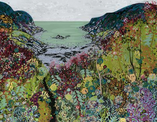 Greetings card illustrated with the painting Brandy Cove by Katie Allen