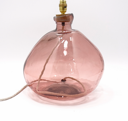 Dusky pink glass lamp base