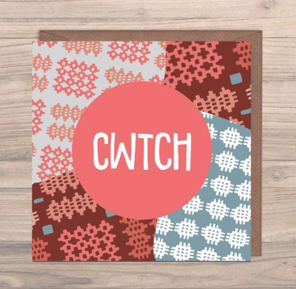 Greetings Card with Cwtch message.