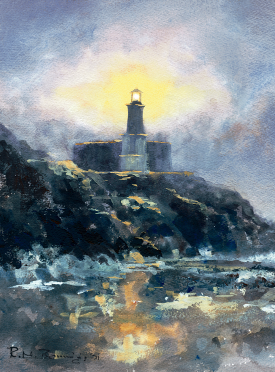 Limited edition giclee print of Mumbles lighthouse. 