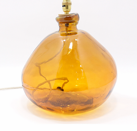 Amber glass bottle lamp base