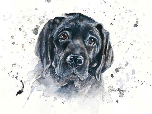 Luna Black Lab Canvas Cutie 15x20cm by Bree Merryn