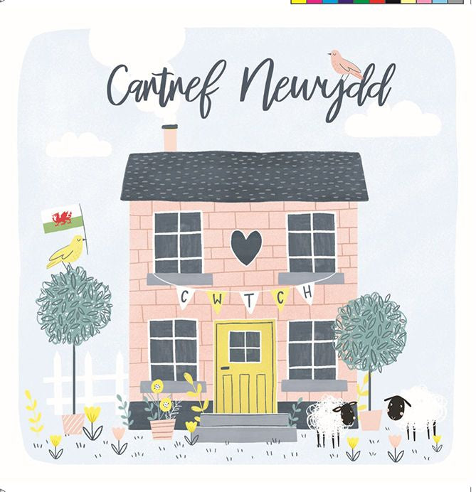 New home card with the message Cartref Newydd.