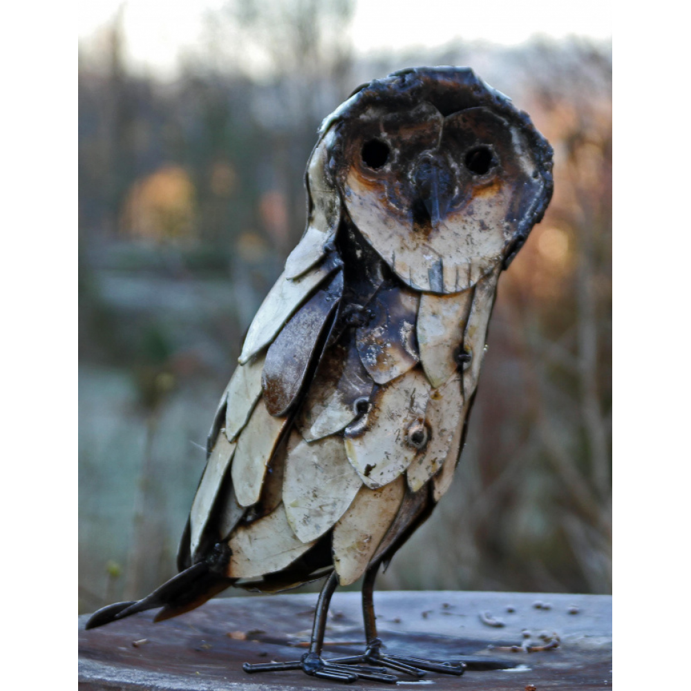 Barn Owl Metal Fairtrade Animal – Gower Gallery