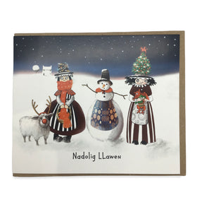 Welsh Ladies 'Nadolig Llawen' Christmas Card