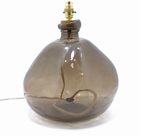Smokey grey glass recycled glass lamp base