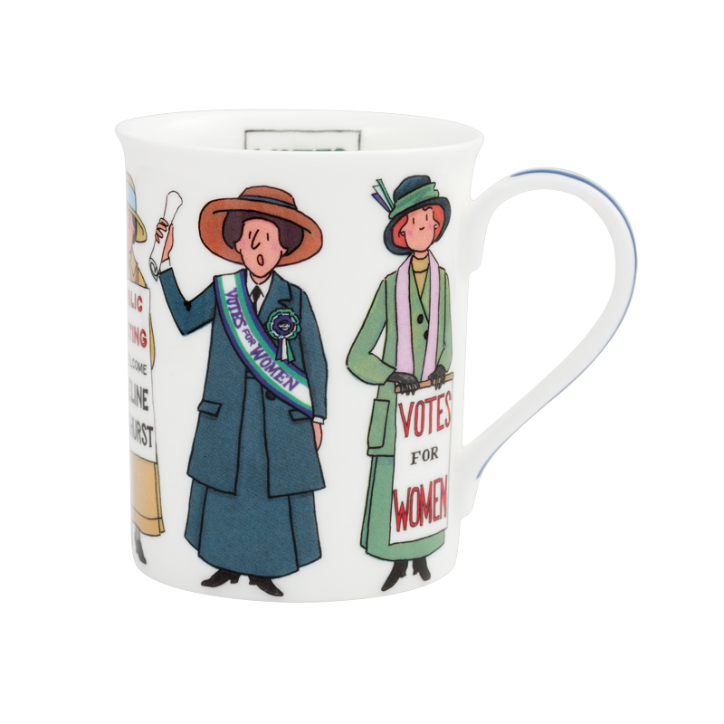 Mug with suffragettes design.